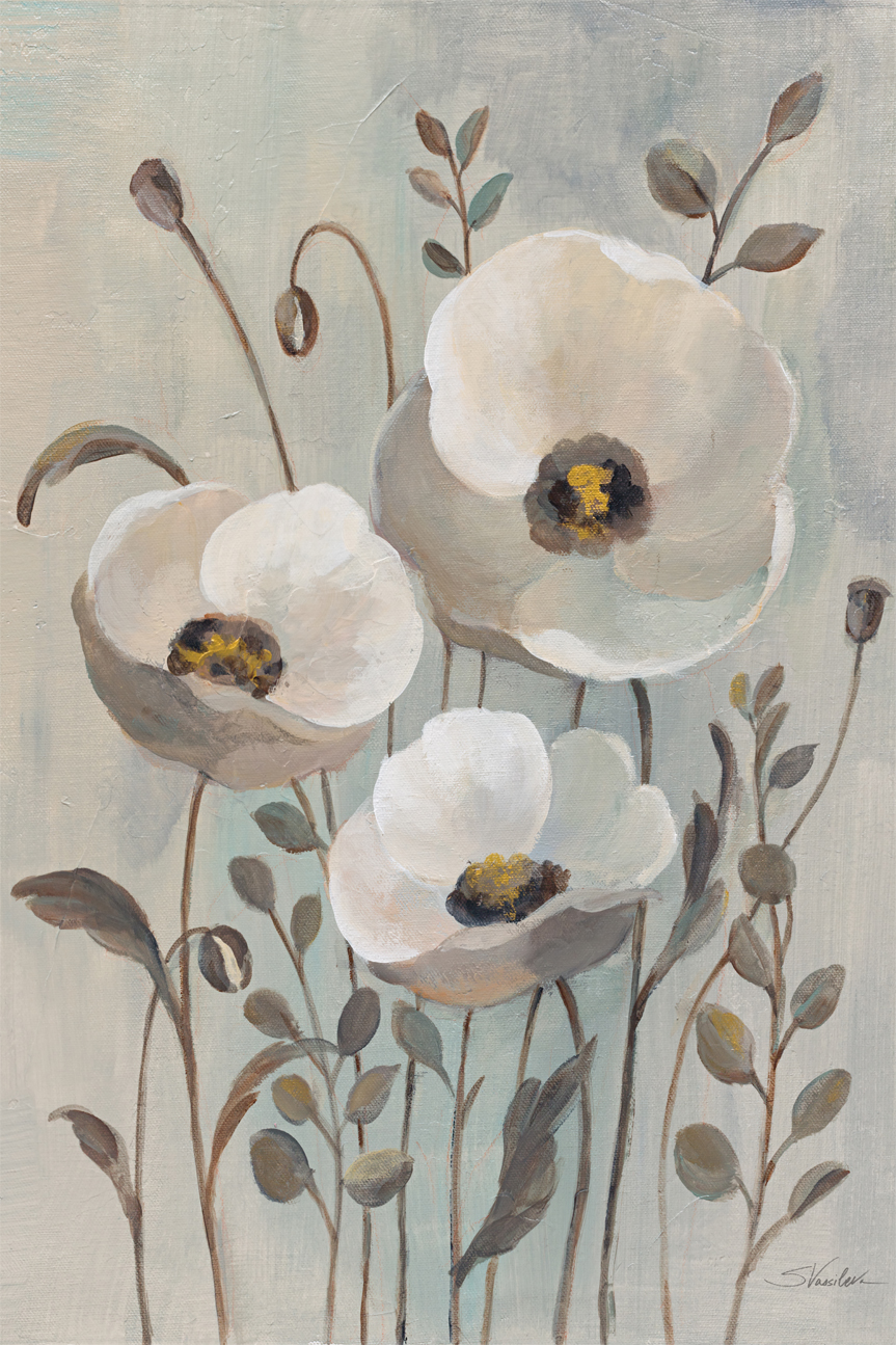 wall-art-print-canvas-poster-framed-Poppies in Blue, Style B , By Silvia Vassileva-1