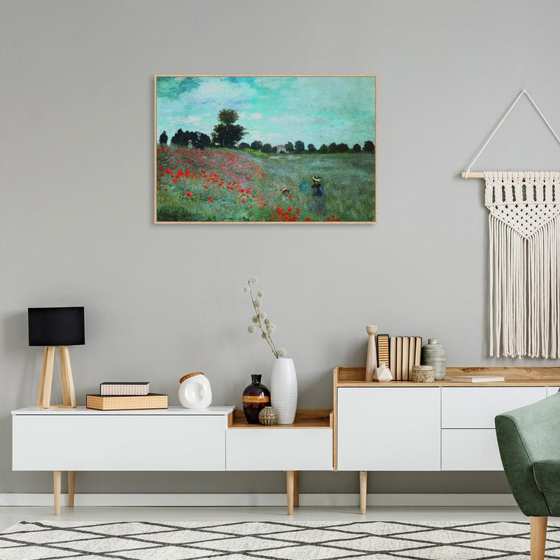 wall-art-print-canvas-poster-framed-Poppy Field Near Argenteuil, By Monet-by-Gioia Wall Art-Gioia Wall Art