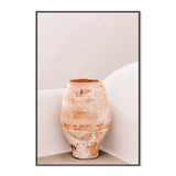 Pot and White villa house in Oia, Santorini-Gioia-Prints-Framed-Canvas-Poster-GIOIA-WALL-ART
