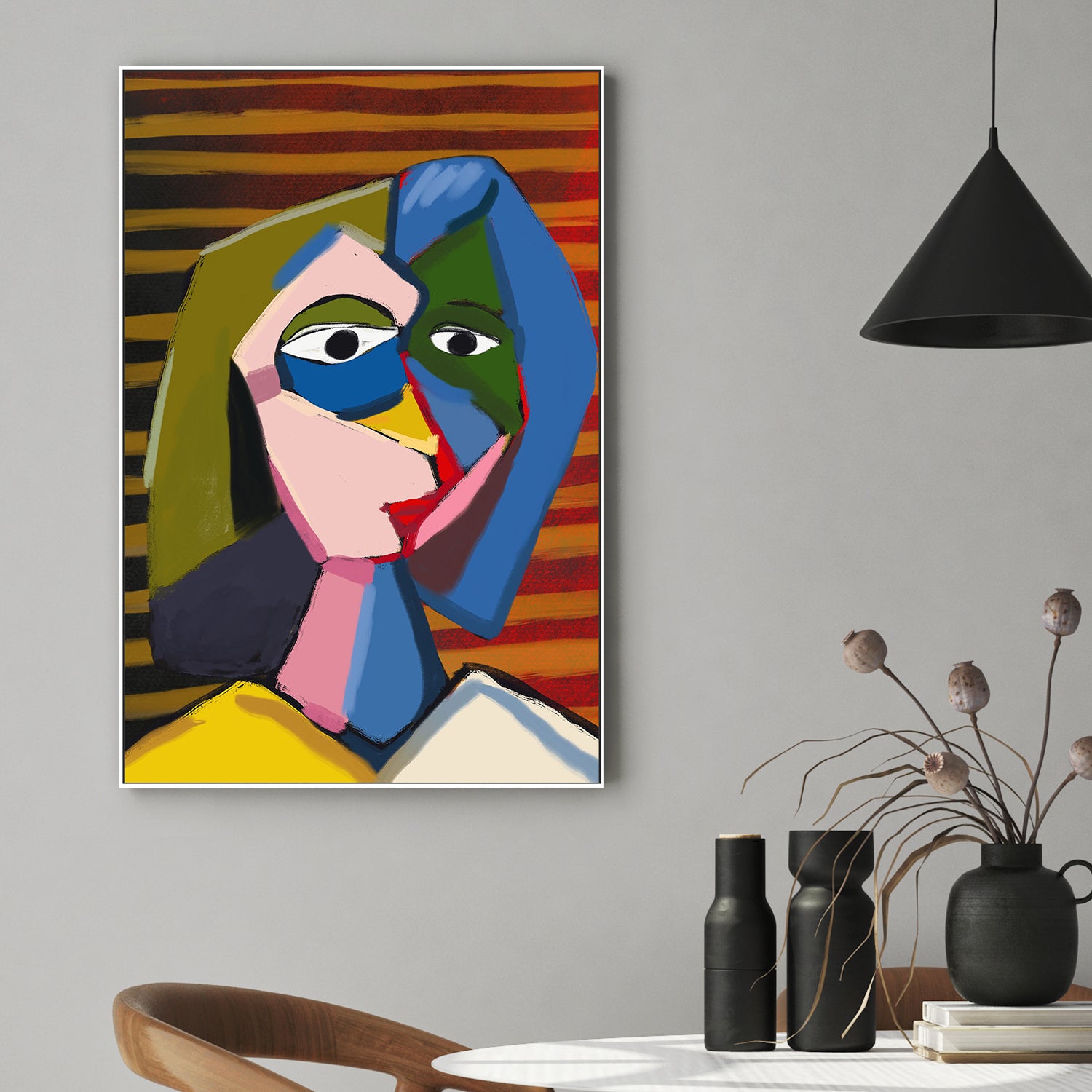 wall-art-print-canvas-poster-framed-Potrait inspired by picasso-7