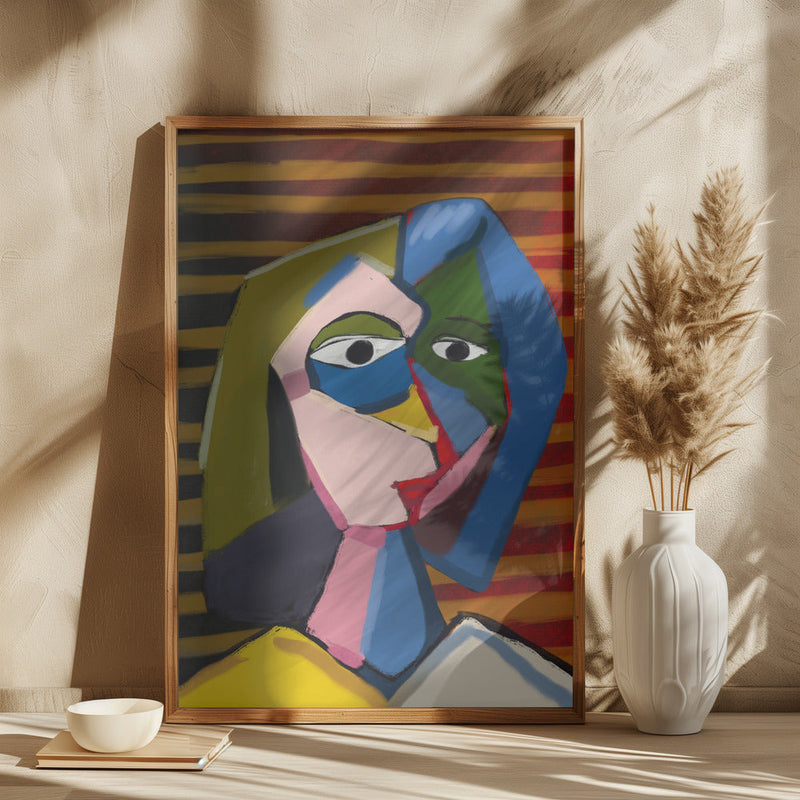 wall-art-print-canvas-poster-framed-Potrait inspired by picasso , By Little Dean-2