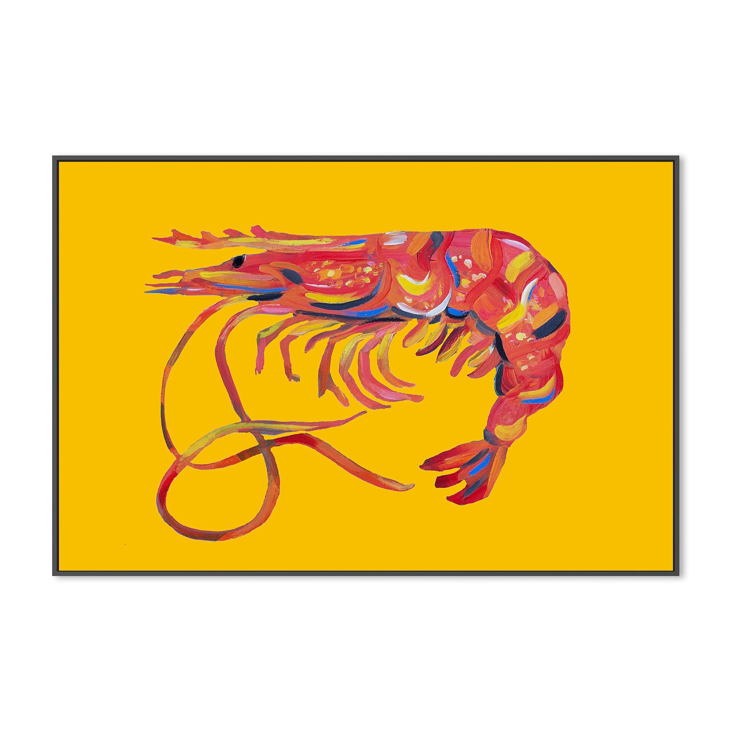 wall-art-print-canvas-poster-framed-Prawn On Yellow-3