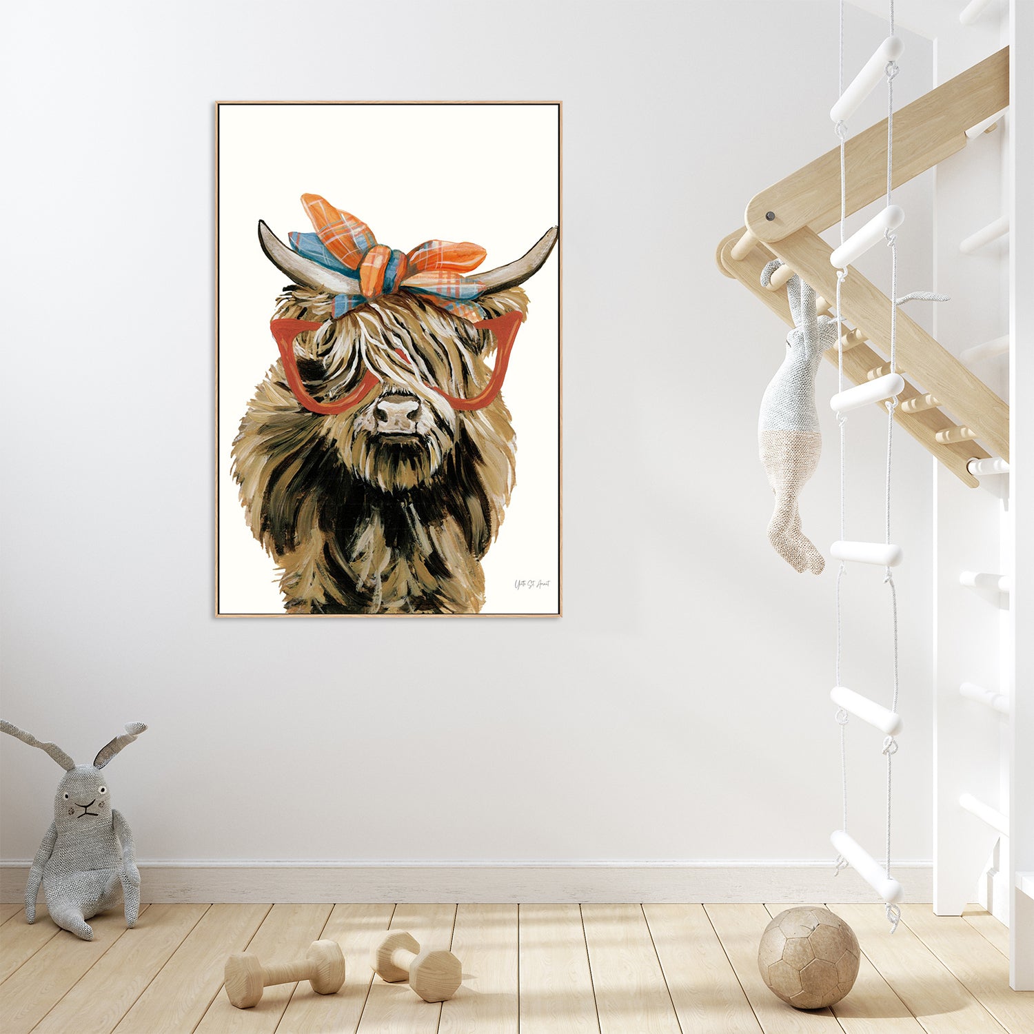 wall-art-print-canvas-poster-framed-Preppy Fall Highland Cow-9