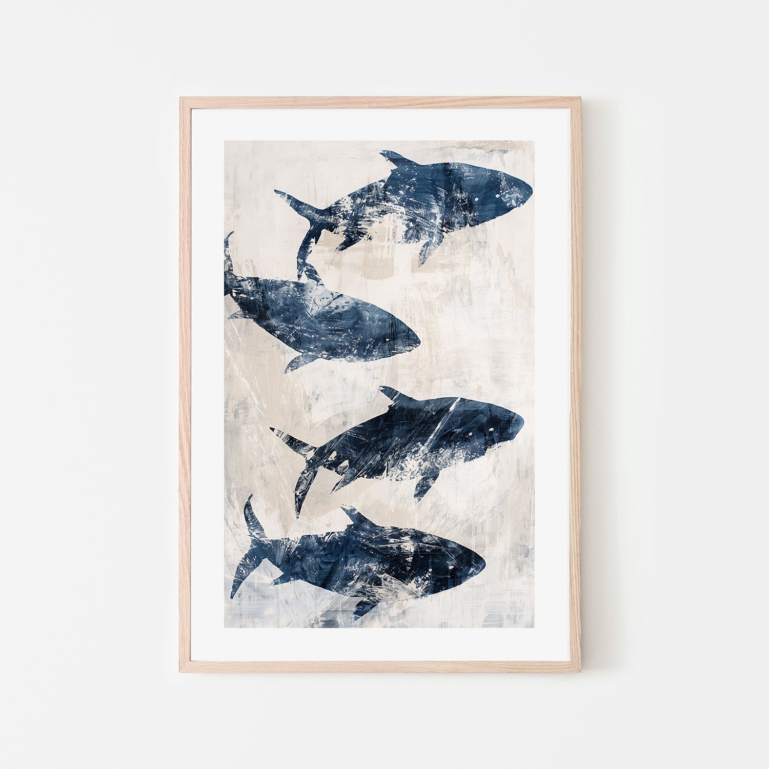 wall-art-print-canvas-poster-framed-Primative Navy Fish , Style A, By Nina Blue-6