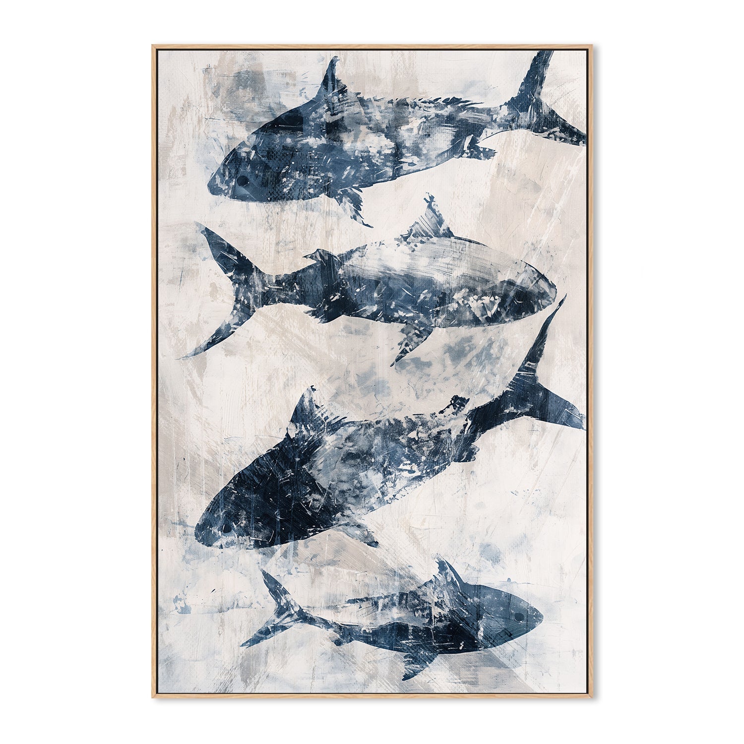 wall-art-print-canvas-poster-framed-Primative Navy Fish , Style B, By Nina Blue-3