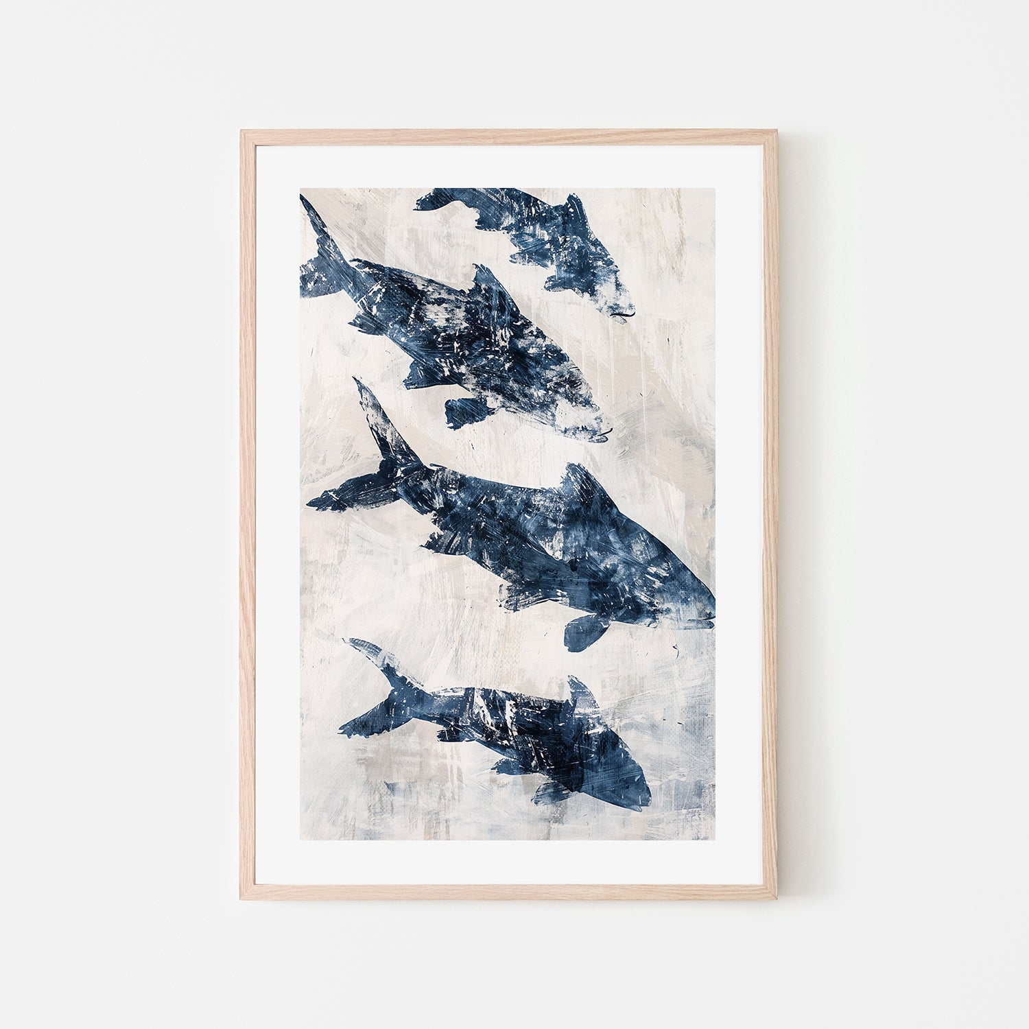 wall-art-print-canvas-poster-framed-Primative Navy Fish , Style C, By Nina Blue-6