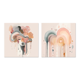 wall-art-print-canvas-poster-framed-Rainbow Drizzle, Style A & B, Set Of 2 , By Bella Eve-1