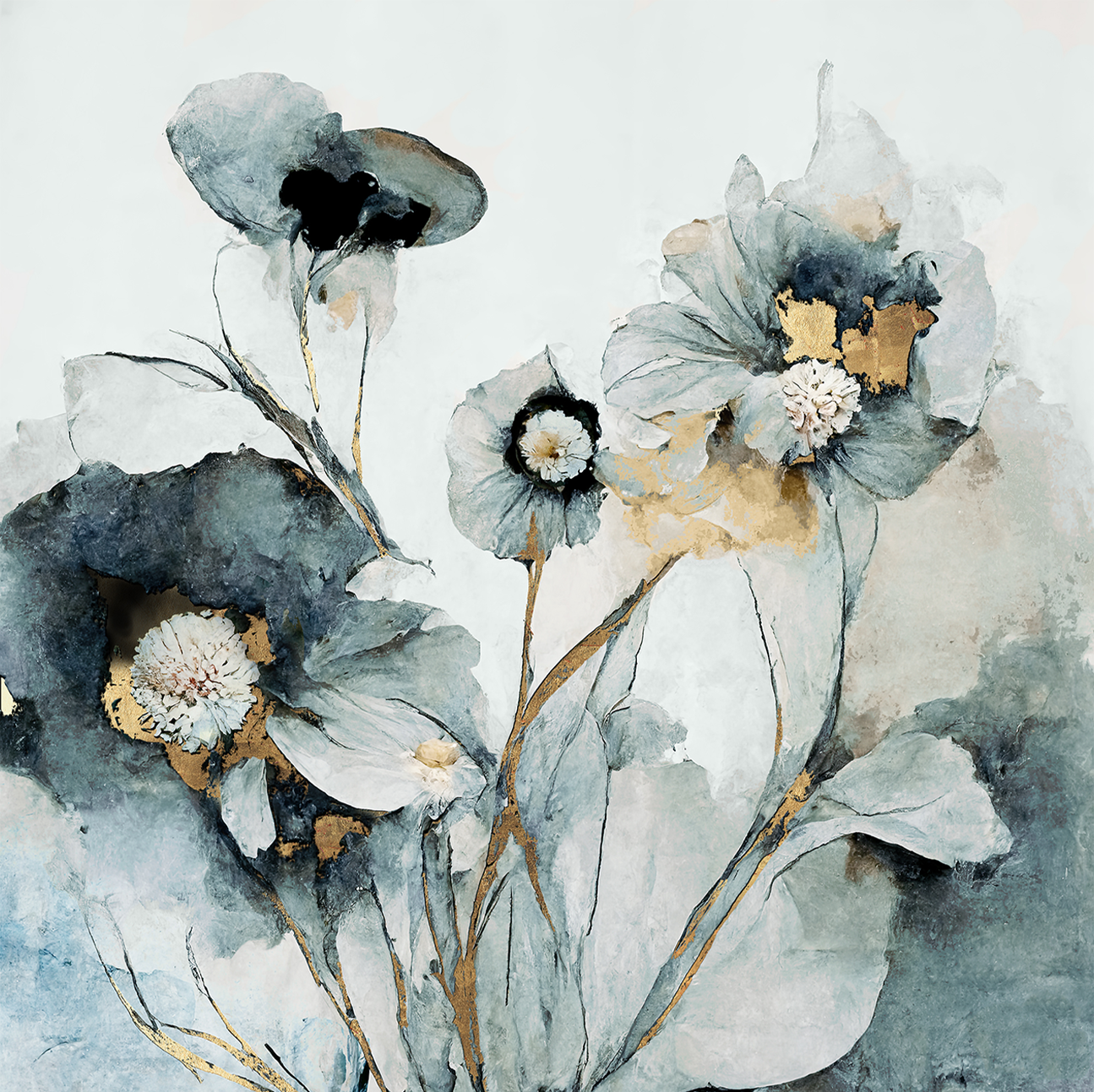 wall-art-print-canvas-poster-framed-Rainy Day Blooms, Style B , By Leah Mclean-1