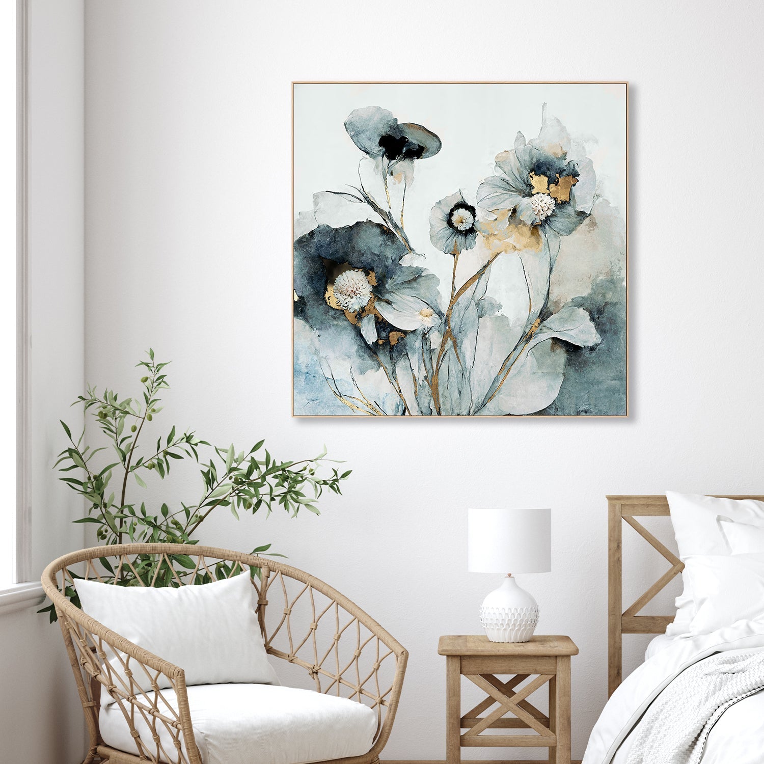 wall-art-print-canvas-poster-framed-Rainy Day Blooms, Style B , By Leah Mclean-2