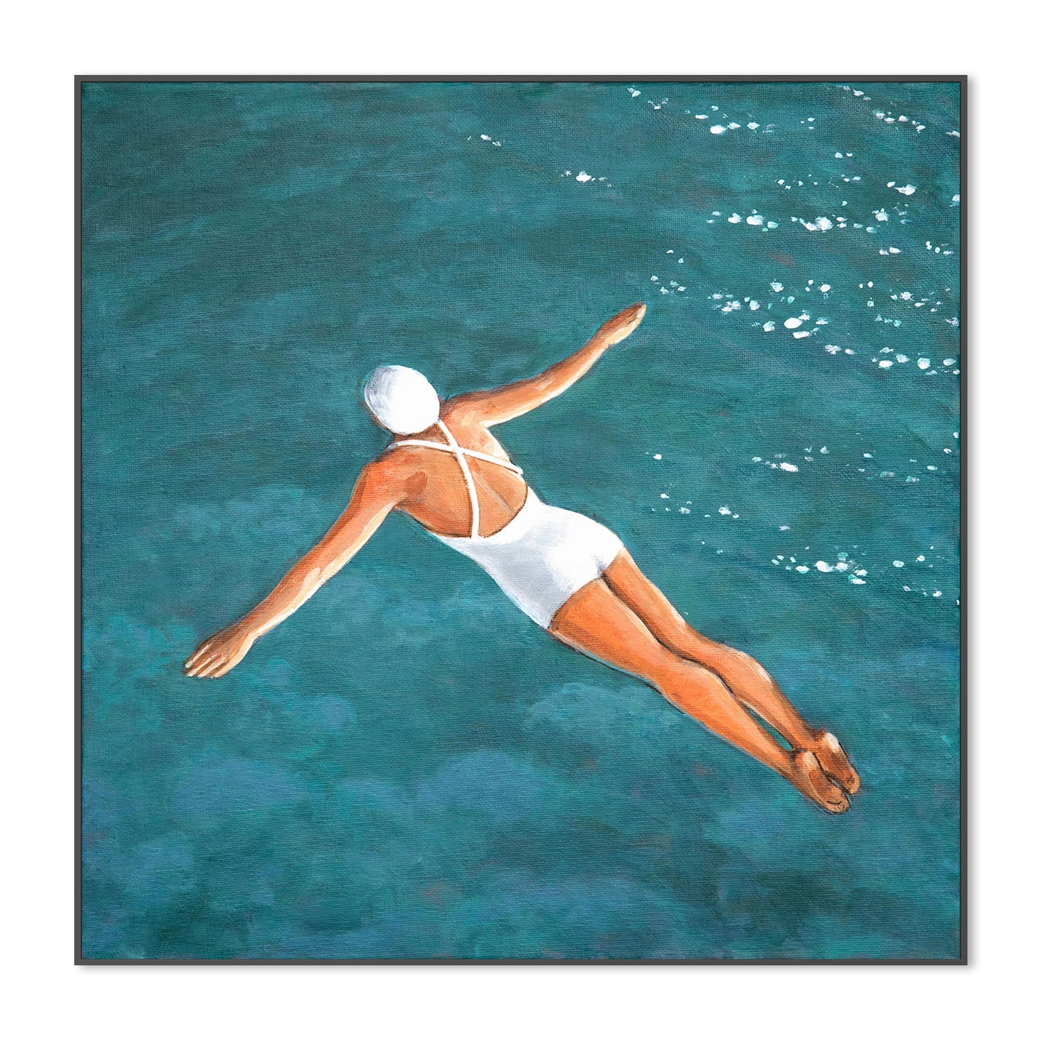Cliff Diver Above Water, By Sarah Morrissette,Wall Art Canvas Print,