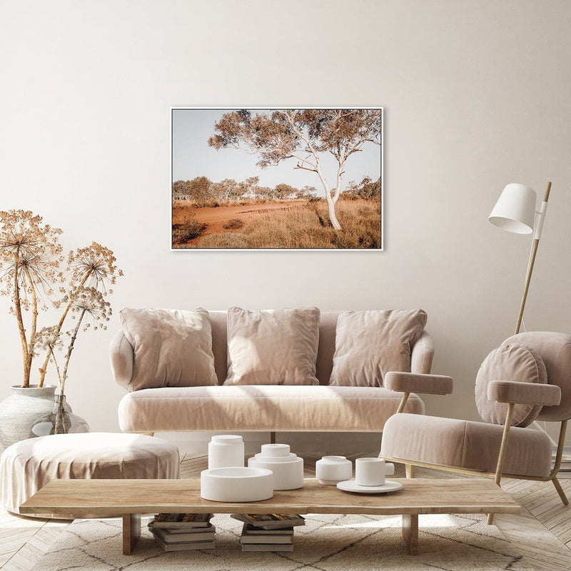 wall-art-print-canvas-poster-framed-Red Center, Bush And Gum Tree In The Outback Australia-by-Gioia Wall Art-Gioia Wall Art