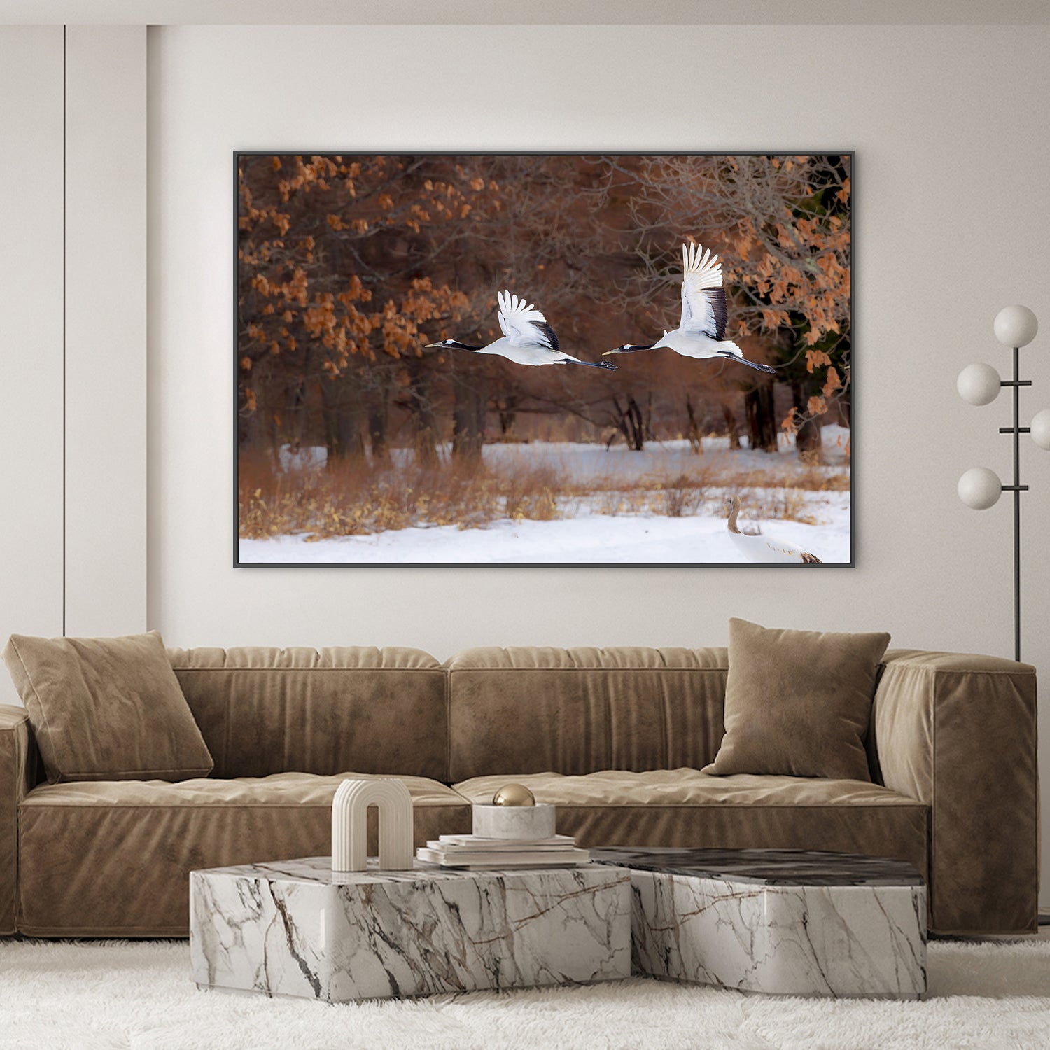 wall-art-print-canvas-poster-framed-red crowned cranes in flight-7