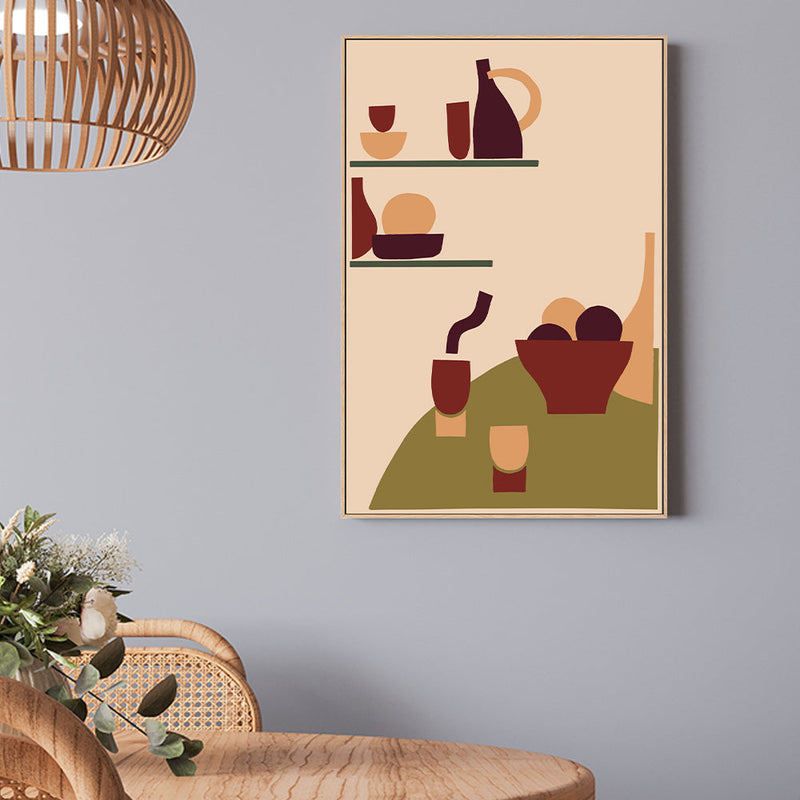wall-art-print-canvas-poster-framed-Red Minimal Kitchen, By Margaux Fugier-GIOIA-WALL-ART