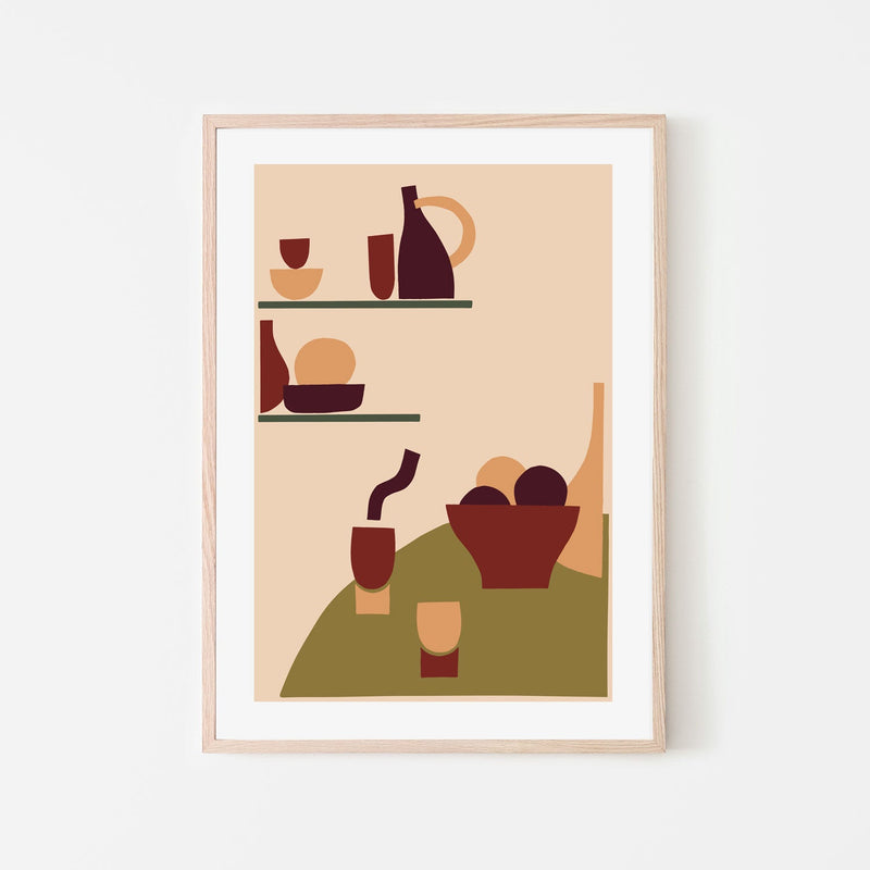 wall-art-print-canvas-poster-framed-Red Minimal Kitchen, By Margaux Fugier-GIOIA-WALL-ART