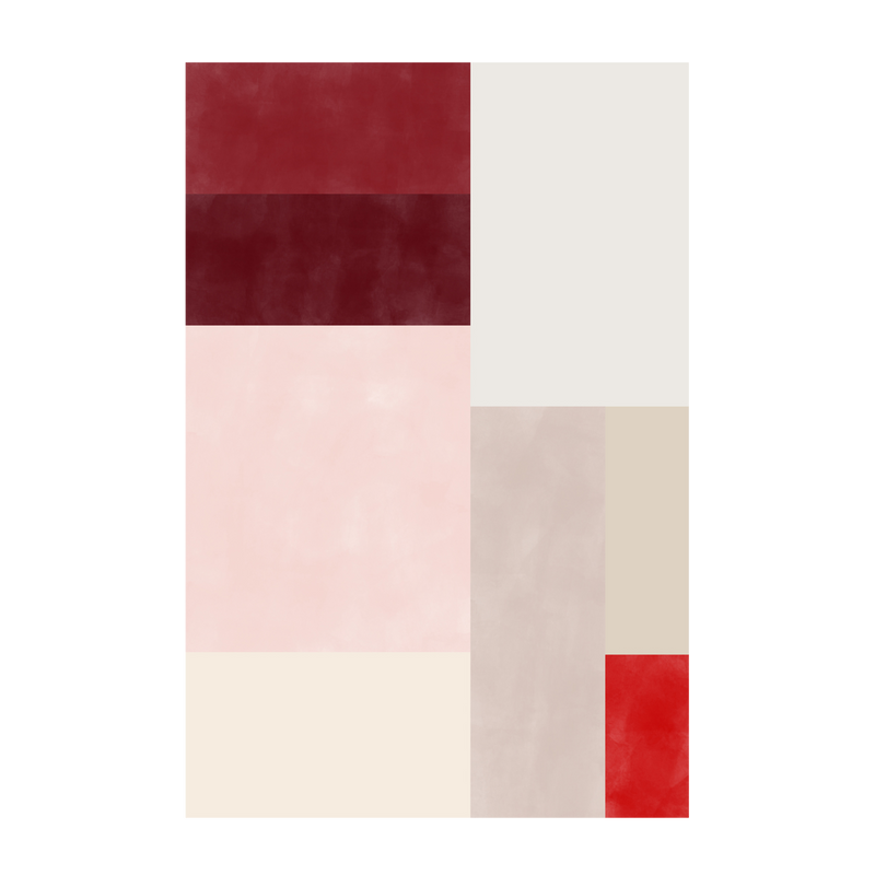 wall-art-print-canvas-poster-framed-Red Overlapping Squares , By Elena Ristova-GIOIA-WALL-ART
