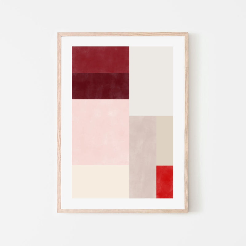 wall-art-print-canvas-poster-framed-Red Overlapping Squares , By Elena Ristova-GIOIA-WALL-ART