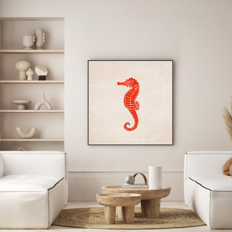 wall-art-print-canvas-poster-framed-Red Sea Horse , By Emel Tunaboylu-GIOIA-WALL-ART