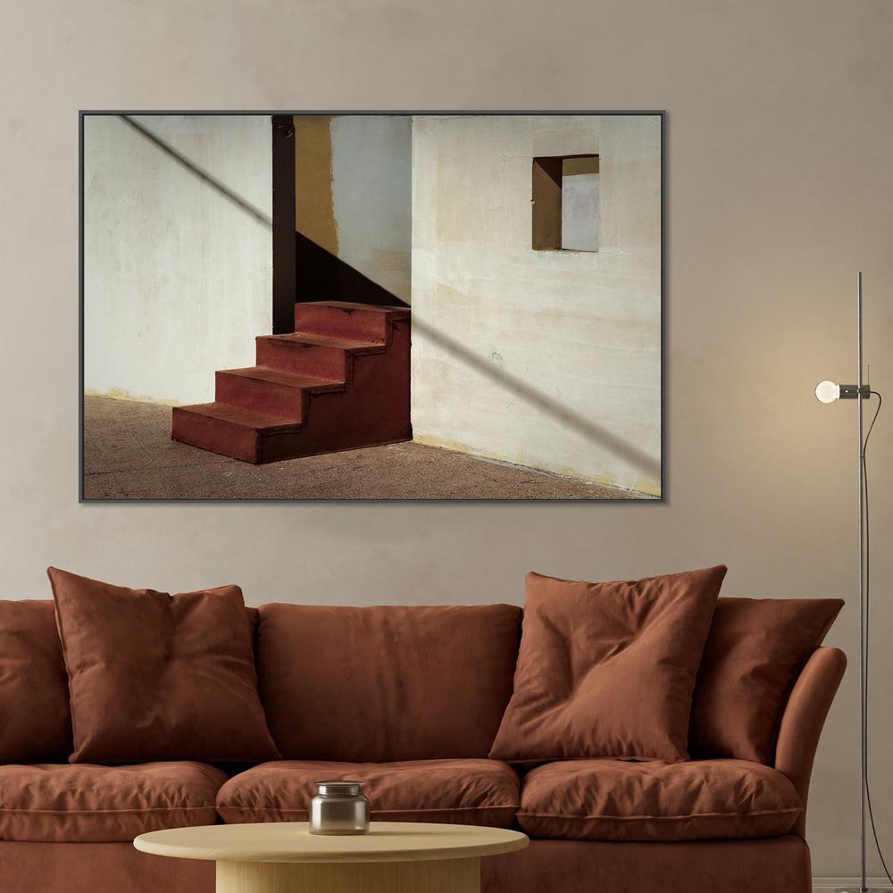 wall-art-print-canvas-poster-framed-Red Stairs and Shadow-2