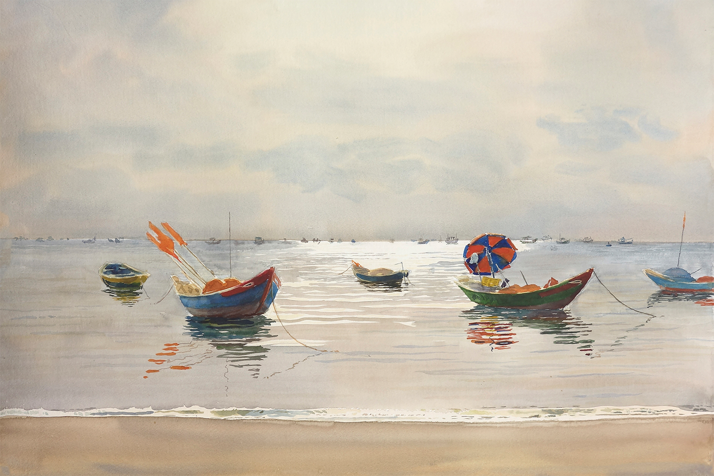 wall-art-print-canvas-poster-framed-RED UMBRELLA , By David Dallison-1