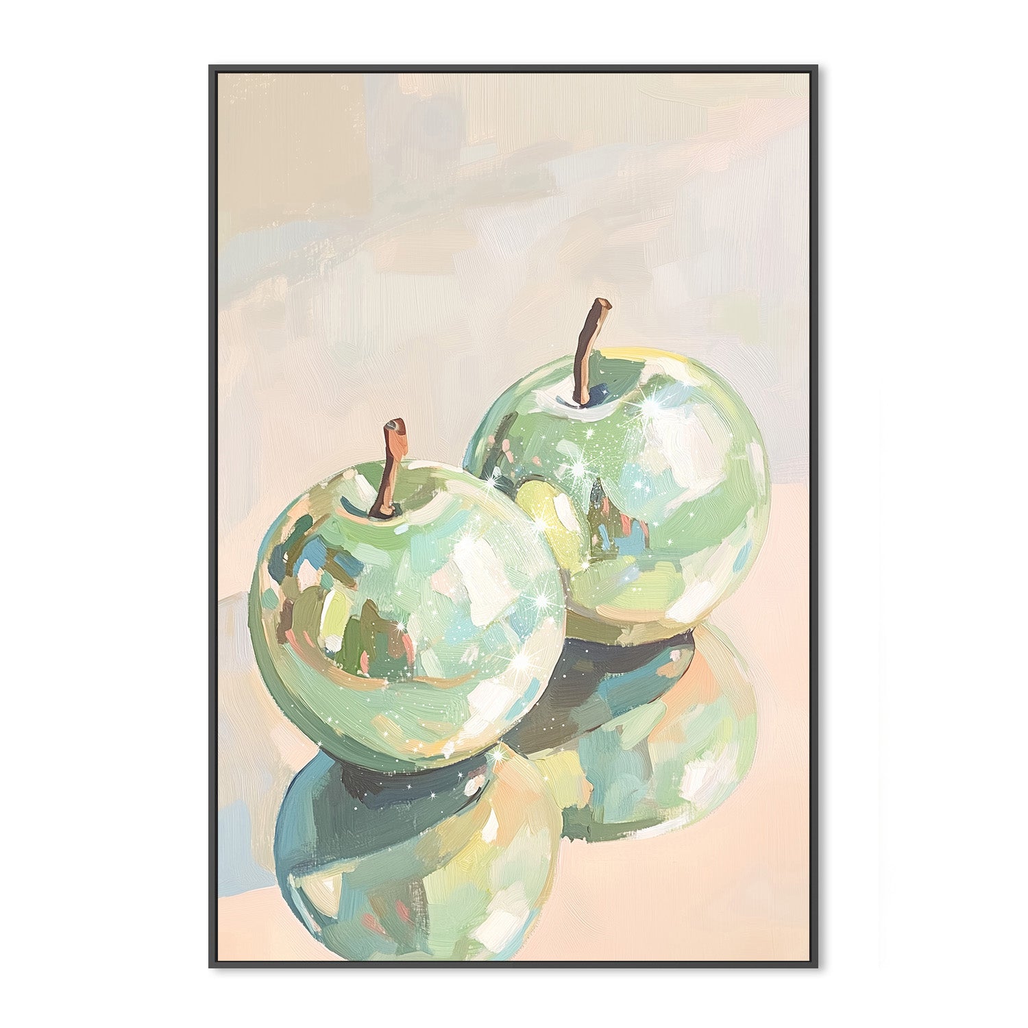 wall-art-print-canvas-poster-framed-Reflective Apples in Abstract , By Melloi Art-3