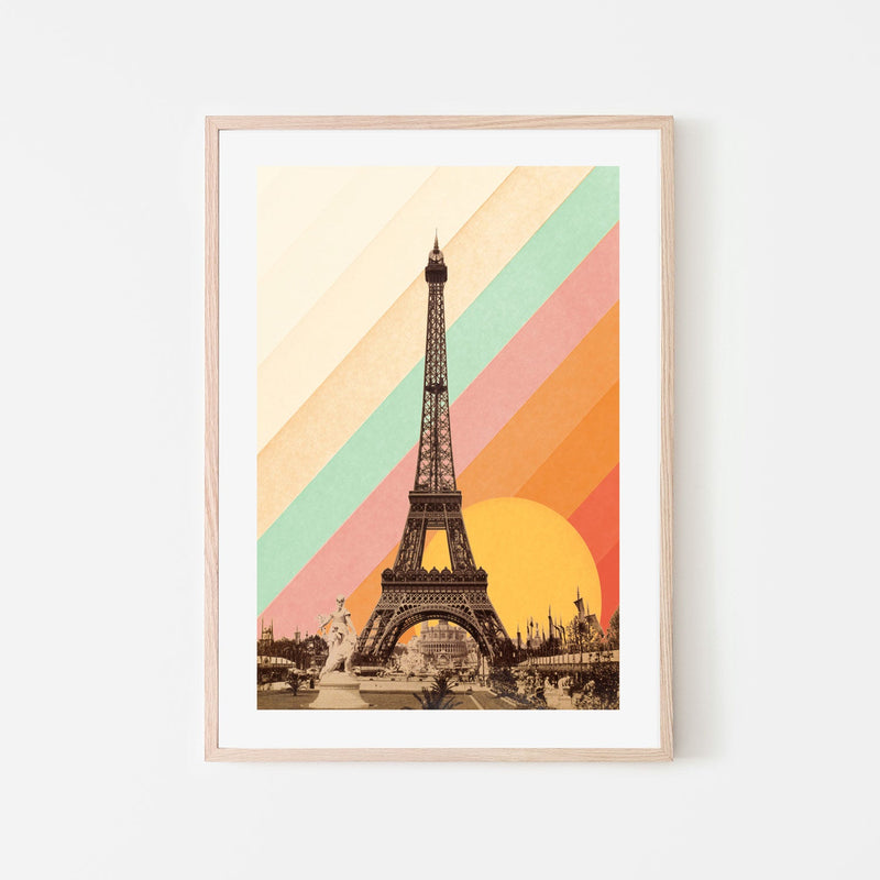 wall-art-print-canvas-poster-framed-Retro Eiffel Tower, By Florent Bodart-GIOIA-WALL-ART