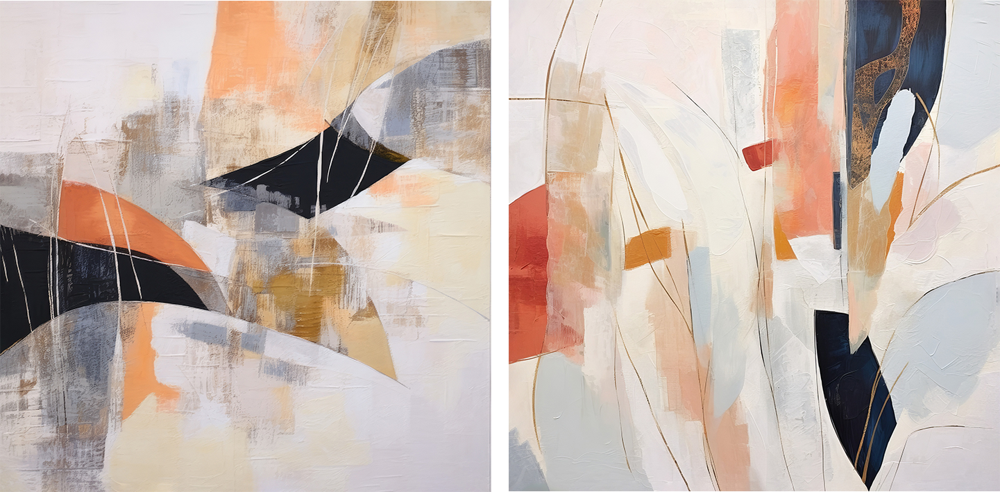 wall-art-print-canvas-poster-framed-Rhythms of Abstract, Style A & B, Set Of 2 , By Irena Orlov-1