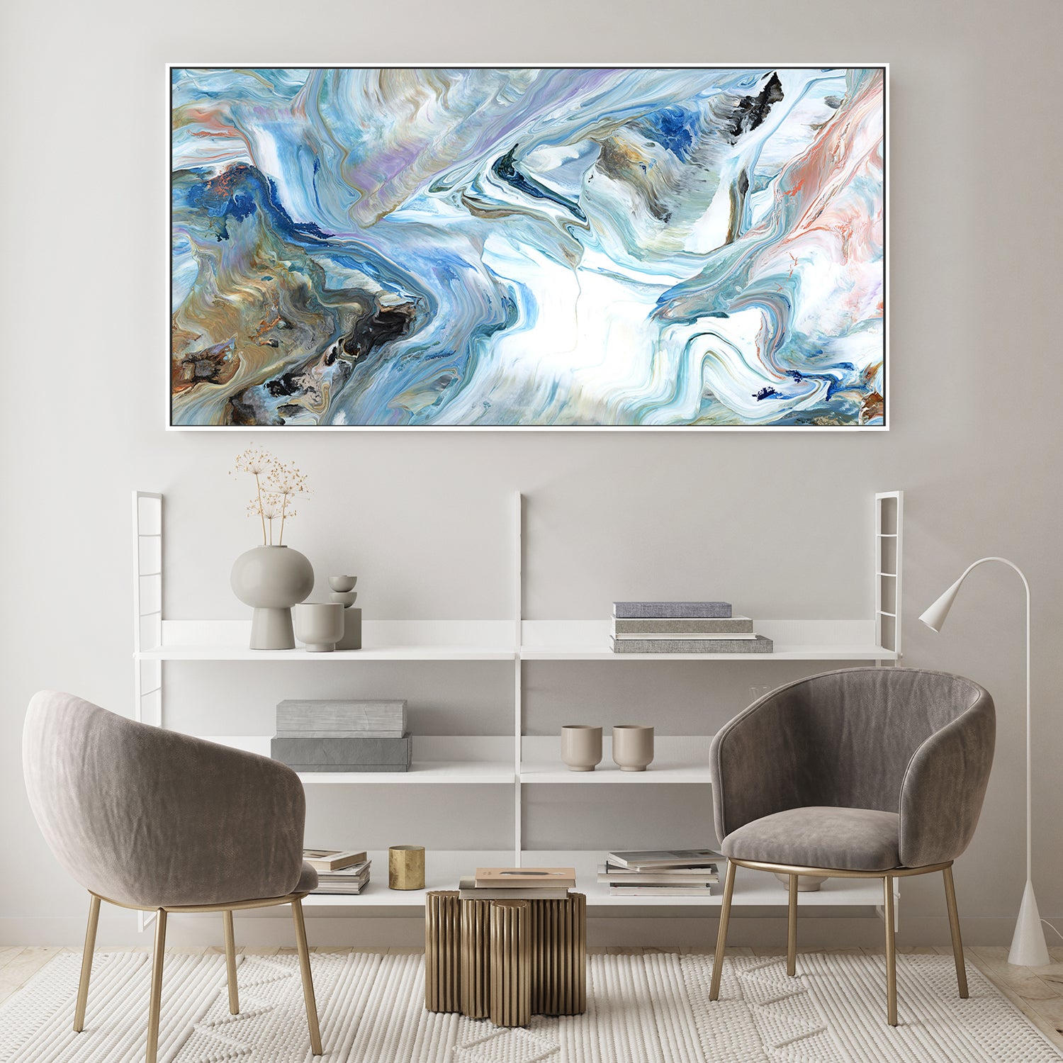 wall-art-print-canvas-poster-framed-Ribbon Flow, Style A-9