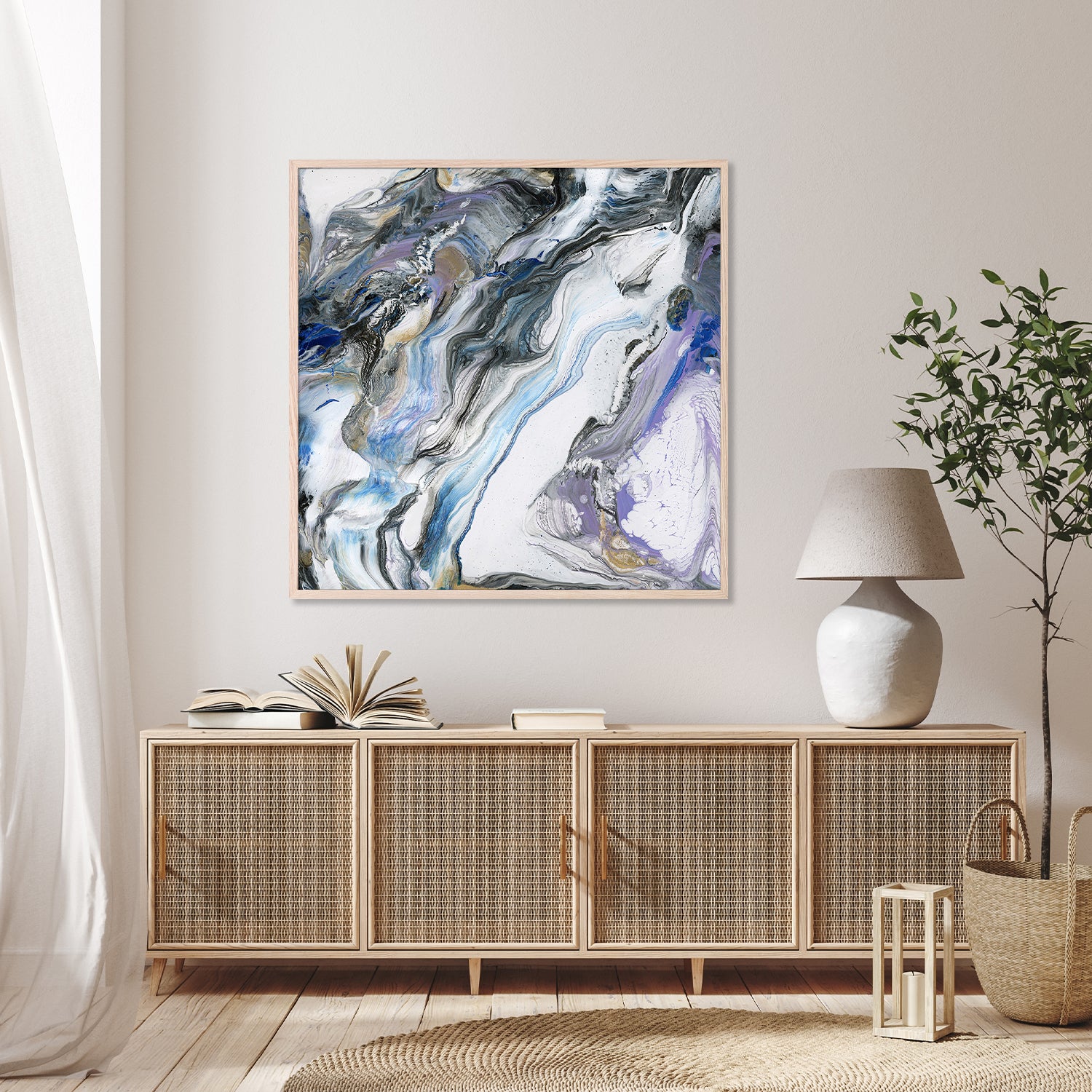 wall-art-print-canvas-poster-framed-Ribbon Flow, Style C-8