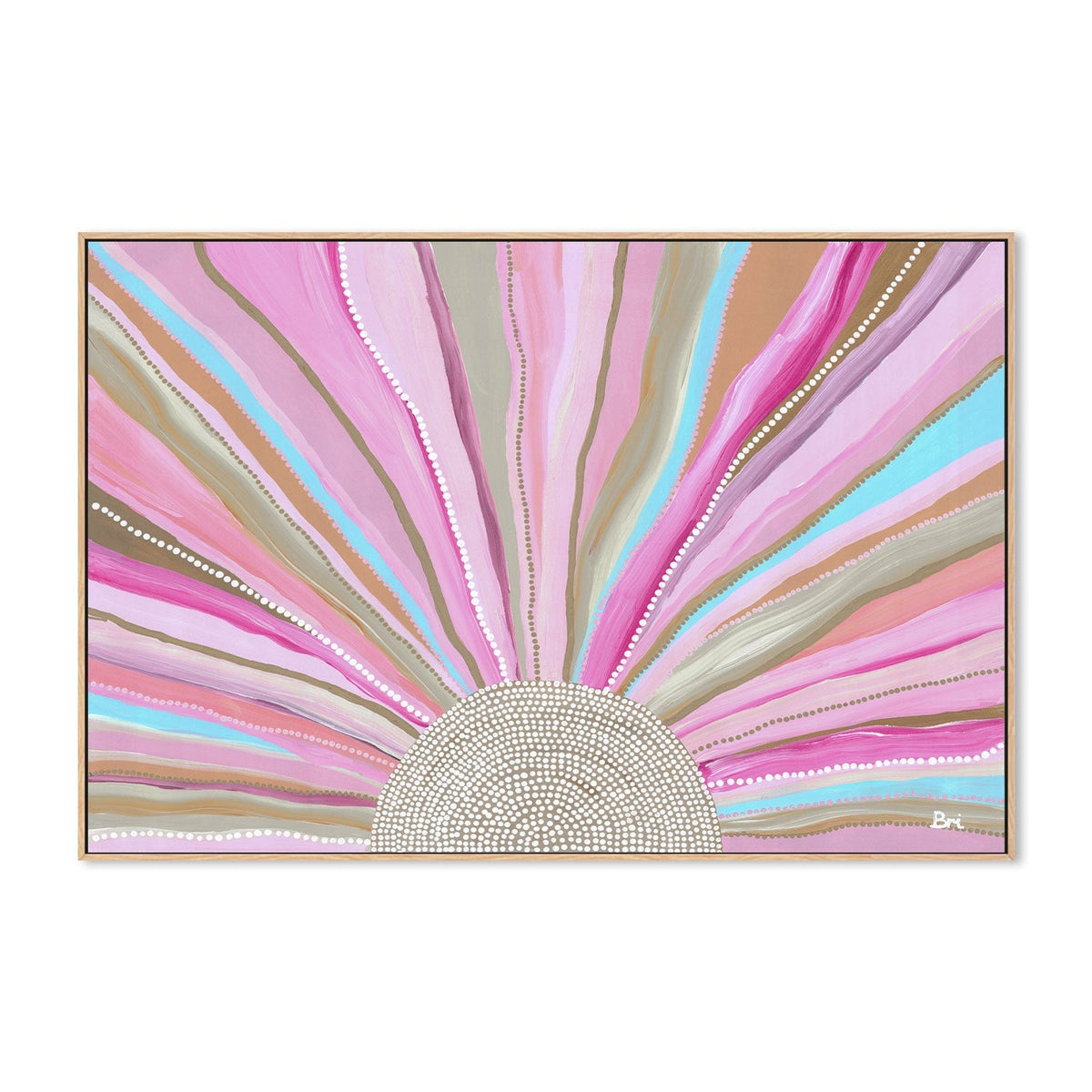 Rising Sun, Bold Pink Tones , By Bri Chelman,Wall Art Canvas Print,