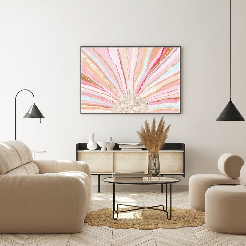 wall-art-print-canvas-poster-framed-Rising Sun, Soft Pastel Tones , By Bri Chelman-GIOIA-WALL-ART