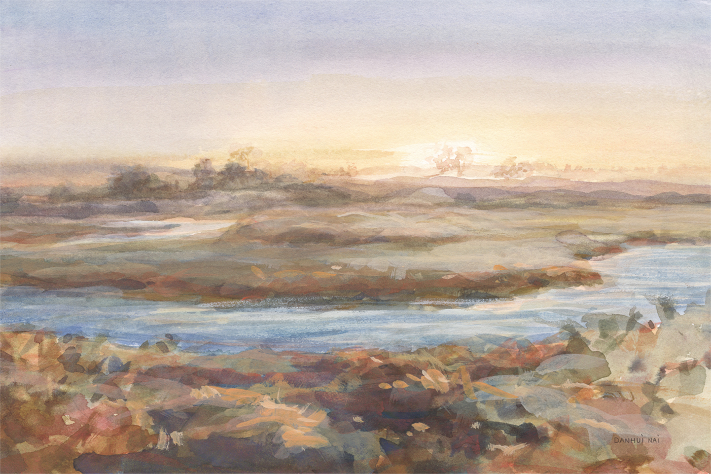 wall-art-print-canvas-poster-framed-River At Dawn , By Danhui Nai-1