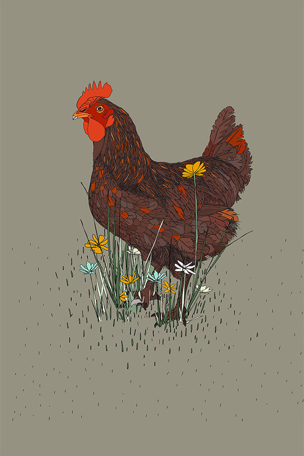 wall-art-print-canvas-poster-framed-Rooster in the Meadow-1