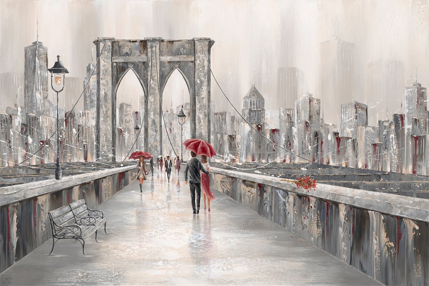 wall-art-print-canvas-poster-framed-Roses Brooklyn Bridge , By Isabella Karolewicz-1