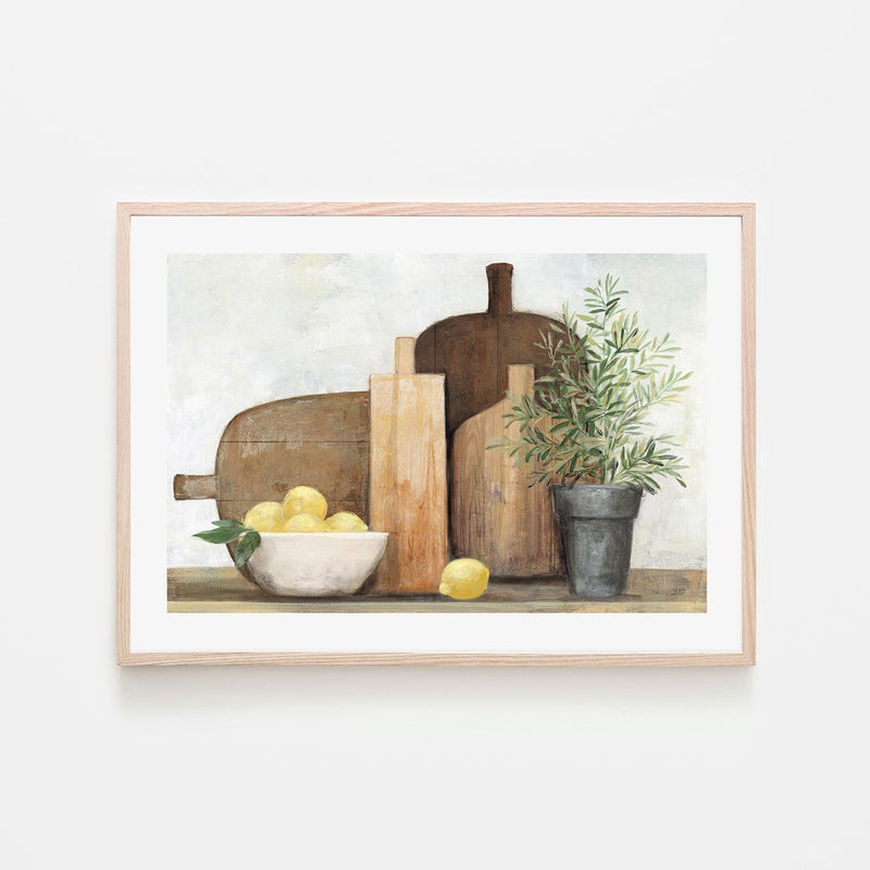 wall-art-print-canvas-poster-framed-Rustic Kitchen Brown-by-Julia Purinton-Gioia Wall Art