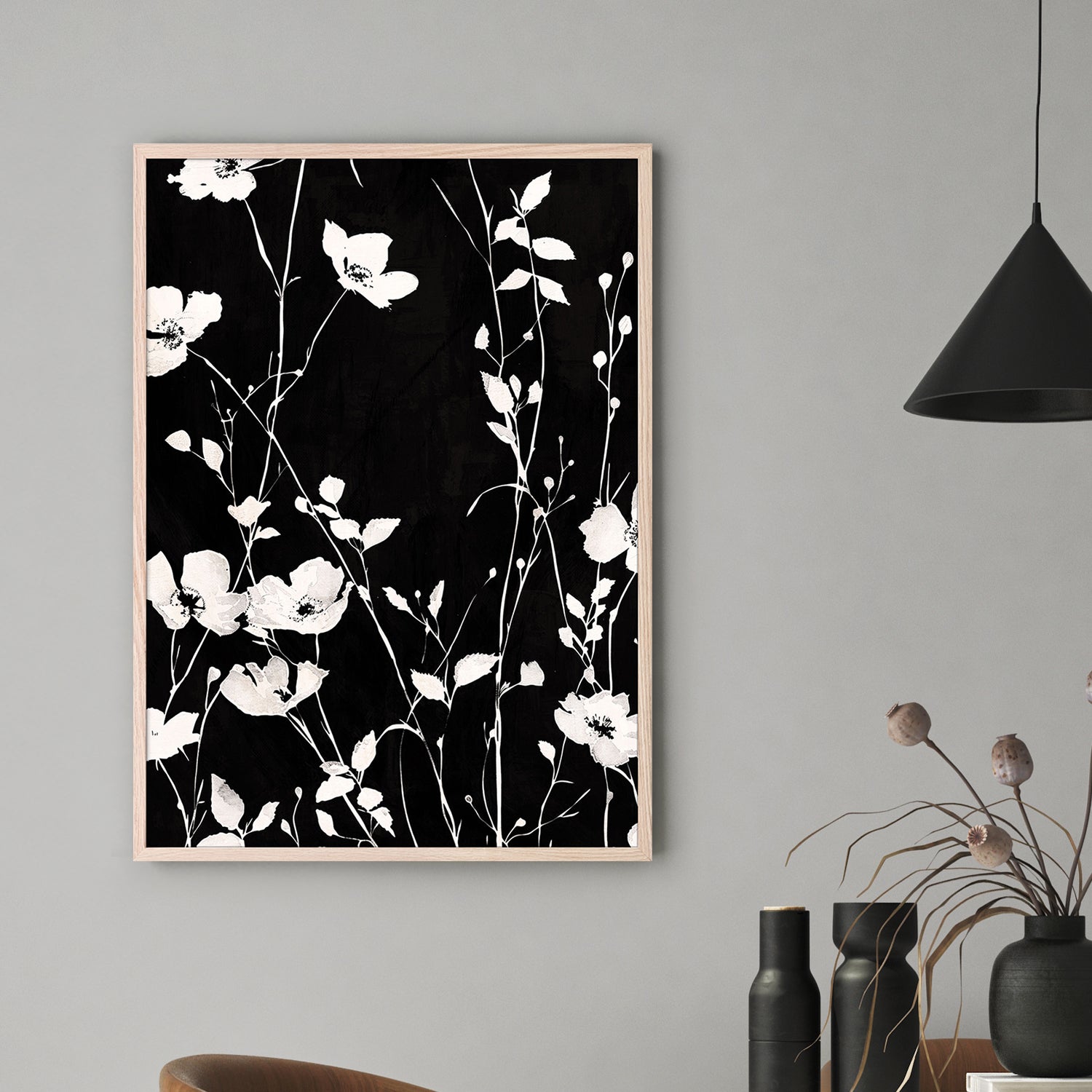 wall-art-print-canvas-poster-framed-Sable Stems, Style C-7