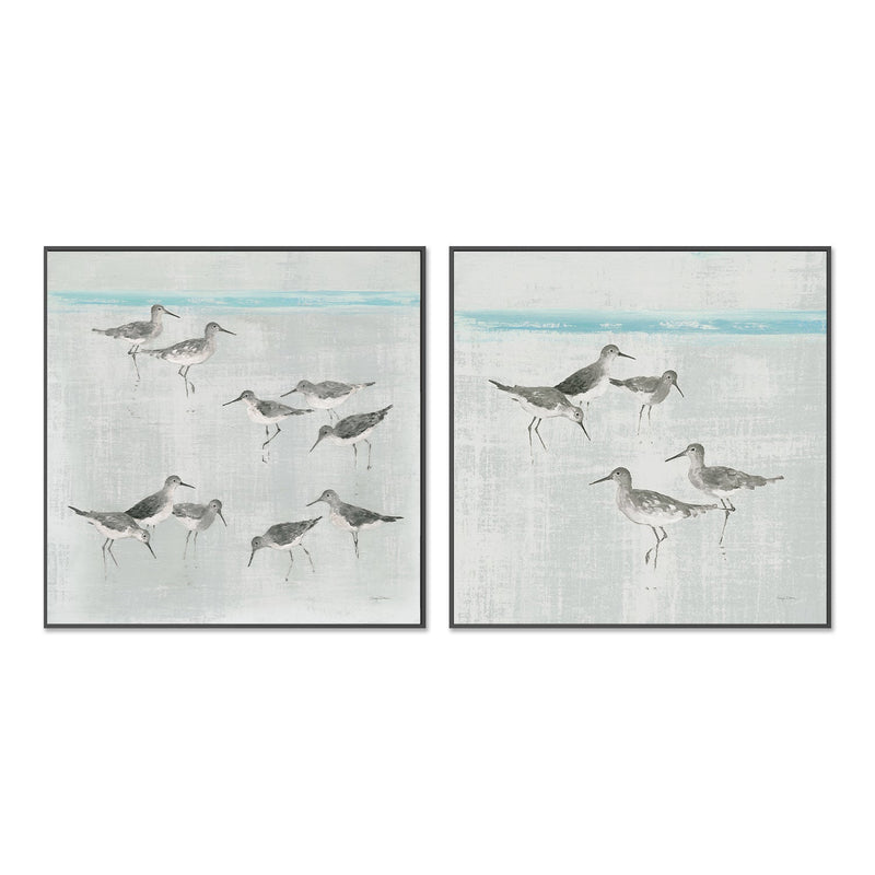 wall-art-print-canvas-poster-framed-Sandpipers, Style A & B, Set Of 2 , By Avery Tilmon-GIOIA-WALL-ART