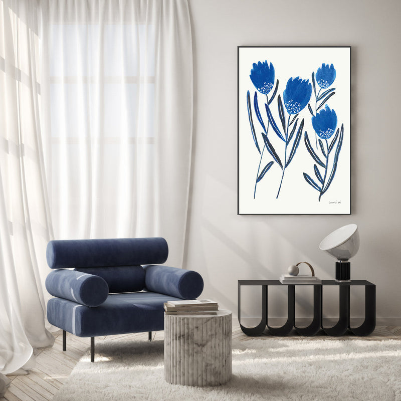 wall-art-print-canvas-poster-framed-Saphire Blue Flowers, Style B , By Danhui Nai-GIOIA-WALL-ART