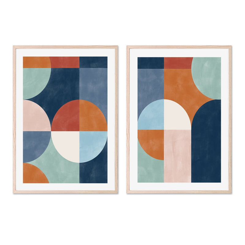 wall-art-print-canvas-poster-framed-Sapphire And Sunset, Style A & B, Set Of 2 , By Elena Ristova-GIOIA-WALL-ART