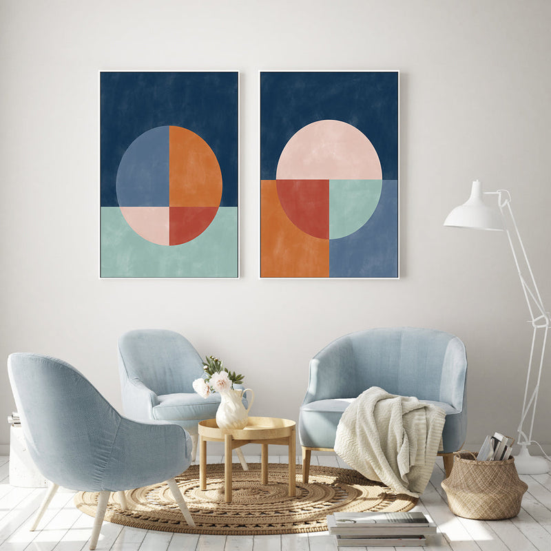 wall-art-print-canvas-poster-framed-Sapphire And Sunset, Style C & E, Set Of 2 , By Elena Ristova-GIOIA-WALL-ART