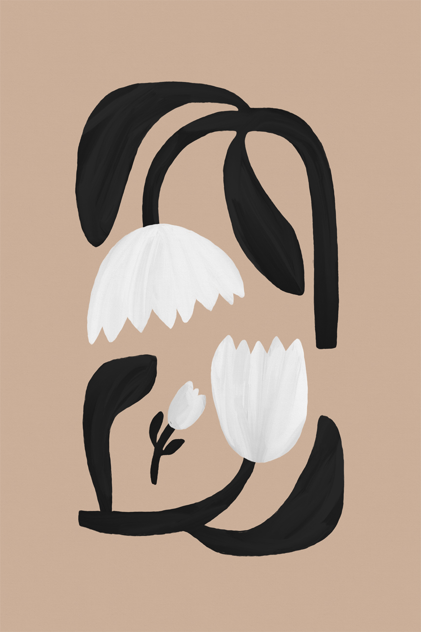 wall-art-print-canvas-poster-framed-Scandi Botanical Style C , By Pictufy-1