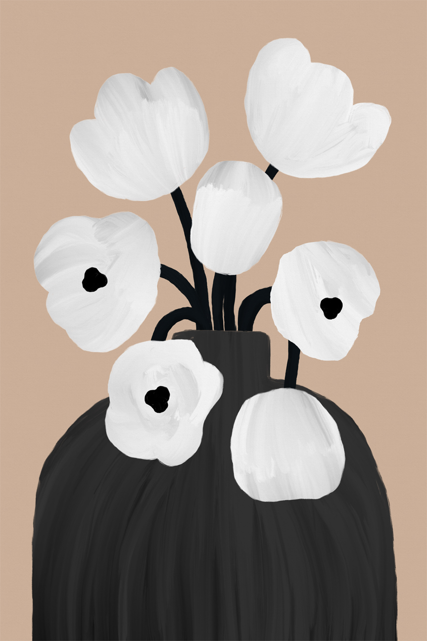 wall-art-print-canvas-poster-framed-Scandi Botanical Style D , By Pictufy-1
