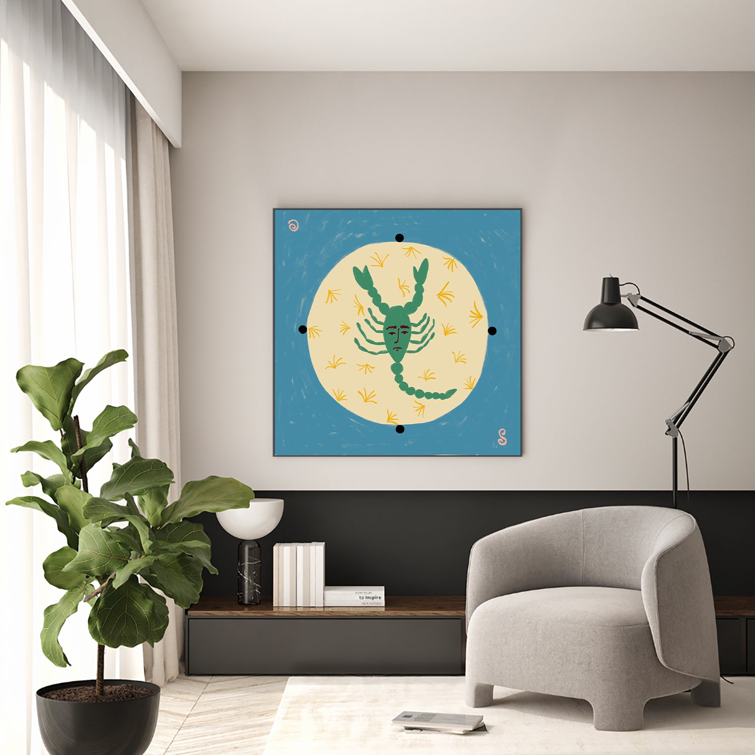 wall-art-print-canvas-poster-framed-Scorpion With A Human Face-7