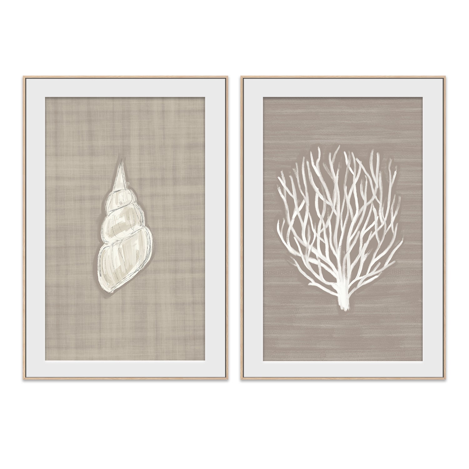 wall-art-print-canvas-poster-framed-Seashell - Coral Branch , Set Of 2, By Jetty Home , By Jetty Home-6