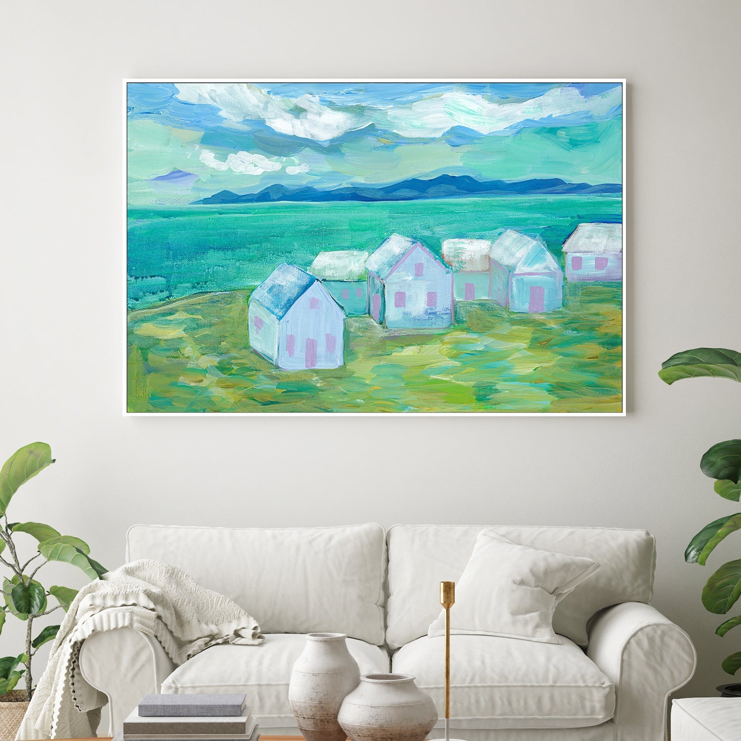 wall-art-print-canvas-poster-framed-Seaside Village, Style B , By CJ Swanson-2