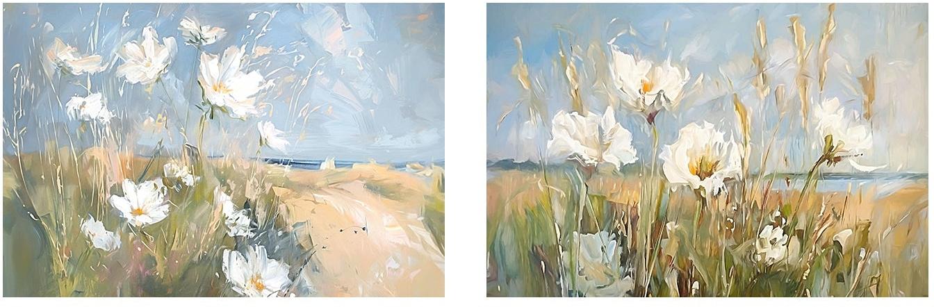 wall-art-print-canvas-poster-framed-Seaside Wildflowers , Style A & B, Set Of 2 , By Accent Art Studio-1