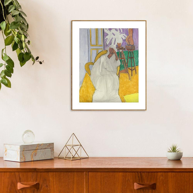 wall-art-print-canvas-poster-framed-Seated Figure And Greek Torso, By Henri Matisse-by-Gioia Wall Art-Gioia Wall Art
