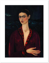 wall-art-print-canvas-poster-framed-Self Portrait In A Velvet Dress, By Frida Kahlo-by-Gioia Wall Art-Gioia Wall Art