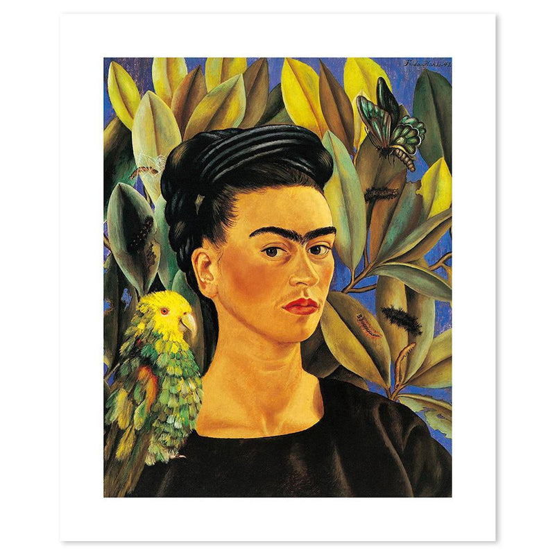 wall-art-print-canvas-poster-framed-Self Portrait With Bonito, By Frida Kahlo-by-Gioia Wall Art-Gioia Wall Art
