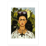 wall-art-print-canvas-poster-framed-Self Portrait With Thorn Necklace And Hummingbird, By Frida Kahlo-by-Gioia Wall Art-Gioia Wall Art