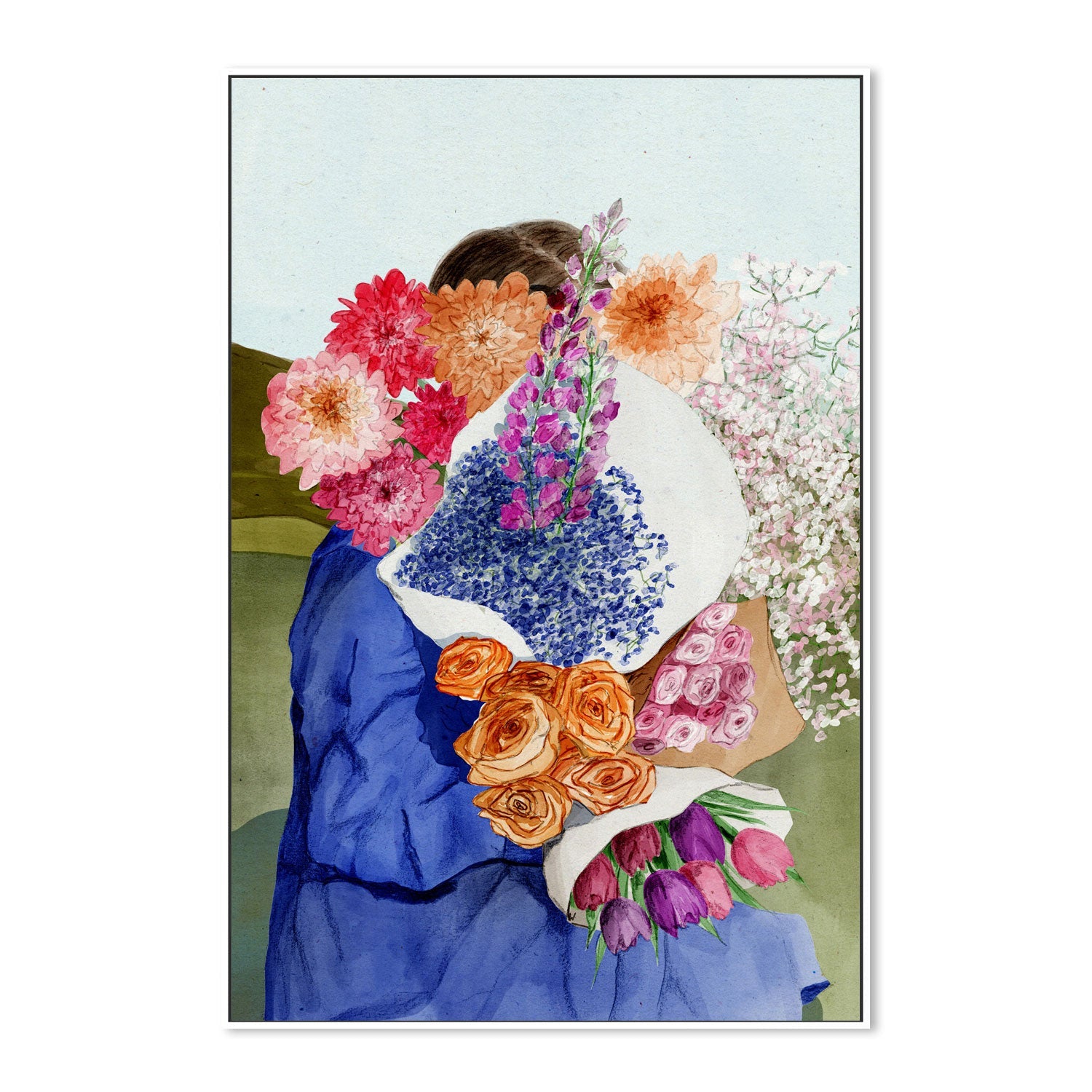 wall-art-print-canvas-poster-framed-Selfportrait , By Eva Halfers-5